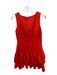 CK Bradley Size S Red Orange Polyester Sleeveless Tiered Ruffle High Neck Dress Red Orange / S