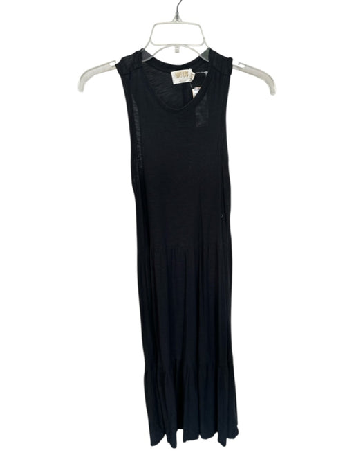 Nation Size XS Black Pima Cotton Sleeveless Maxi high neck Sheer Dress Black / XS