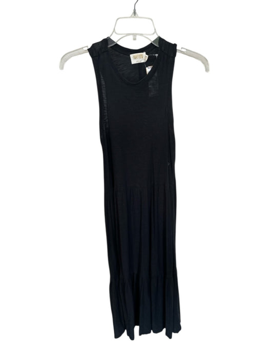 Nation Size XS Black Pima Cotton Sleeveless Maxi high neck Sheer Dress Black / XS