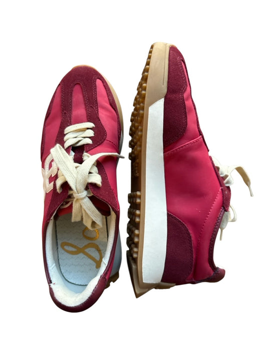 Sam Edelman Shoe Size 9 red & cream Canvas & Leather Lace Up Athletic Sneakers red & cream / 9