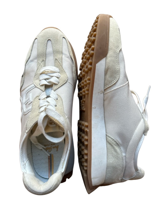Sam Edelman Shoe Size 9 Cream & Tan Canvas & Leather Lace Up Athletic Sneakers Cream & Tan / 9