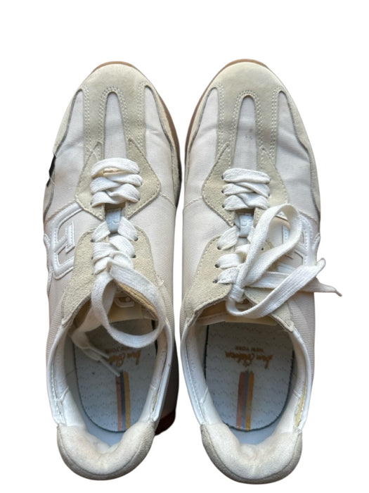 Sam Edelman Shoe Size 9 Cream & Tan Canvas & Leather Lace Up Athletic Sneakers Cream & Tan / 9
