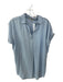 Thread & Supply Size S Light Wash Tencel Short Sleeve Split Neck Chambray Dress Light Wash / S