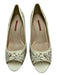 Prada Sport Shoe Size 39 White & Beige Patent Laser Cut Floral Peep Toe Pumps White & Beige / 39