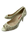 Prada Sport Shoe Size 39 White & Beige Patent Laser Cut Floral Peep Toe Pumps White & Beige / 39