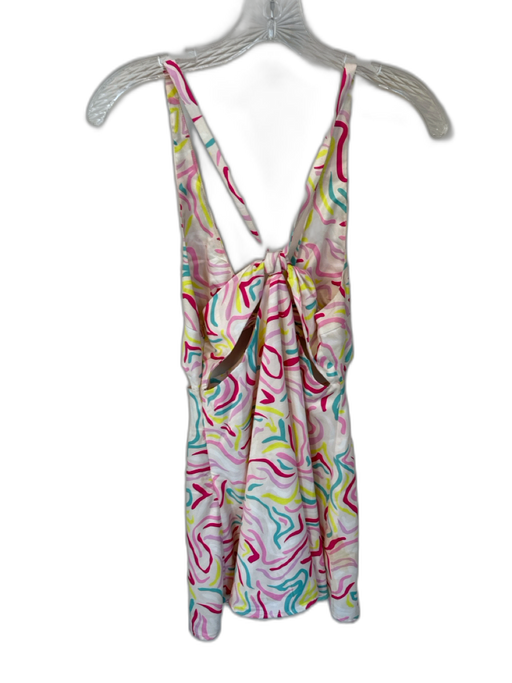 For Love & Lemons Size M Multi Color Polyester Blend Front Cut Out Mini Dress Multi Color / M