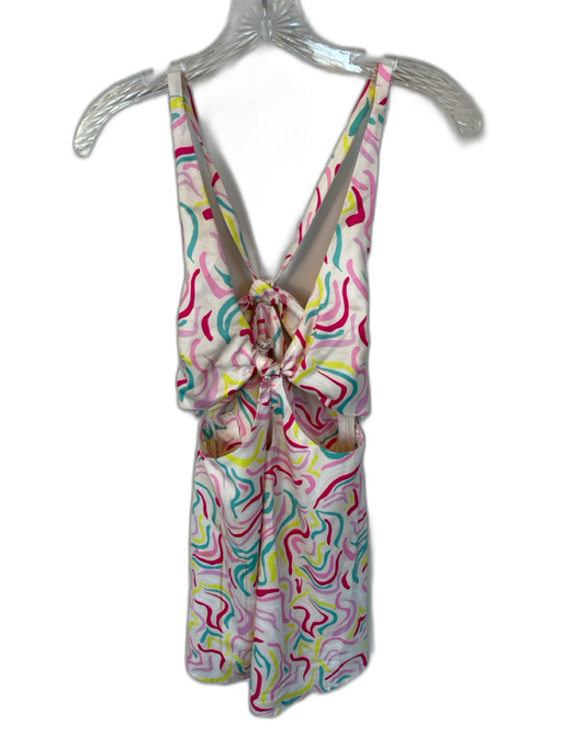 For Love & Lemons Size M Multi Color Polyester Blend Front Cut Out Mini Dress Multi Color / M