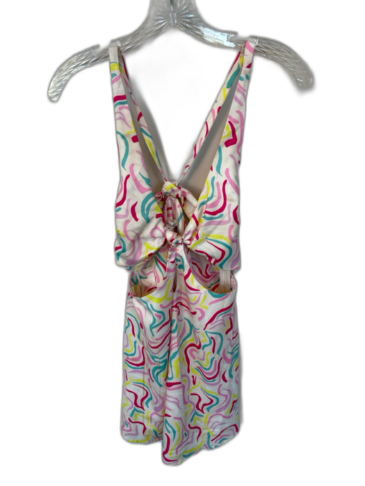 For Love & Lemons Size M Multi Color Polyester Blend Front Cut Out Mini Dress Multi Color / M