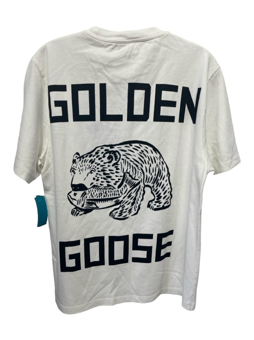 Golden Goose NWT Size M White & Black Cotton logo T Shirt Men's Short Sleeve M