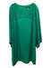 Tahari Size 20W Green Polyester Laser Cut Round Neck Long Sleeve Shift Dress Green / 20W