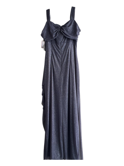 Alex Evenings Size 12 Storm Gray Polyester Off Shoulder Gathered Side Gown Storm Gray / 12