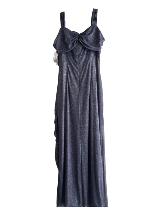 Alex Evenings Size 12 Storm Gray Polyester Off Shoulder Gathered Side Gown Storm Gray / 12