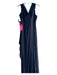 Alex Evenings Size 12 Navy Polyester Off Shoulder Gathered Side Back Zip Gown Navy / 12