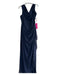 Alex Evenings Size 12 Navy Polyester Off Shoulder Gathered Side Back Zip Gown Navy / 12