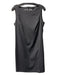 Sisley Size S Gray Polyester Round Neck Sleeveless Pinstripe Back Zip Dress Gray / S