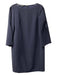 Lafayette 148 Size P Navy Acetate Round Neck Long Sleeve Knee Length Dress Navy / P