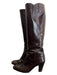 Gucci Shoe Size 5.5 Dark Brown Leather Wood Heel Knee High Almond Toe Boots Dark Brown / 5.5