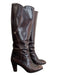 Gucci Shoe Size 5.5 Dark Brown Leather Wood Heel Knee High Almond Toe Boots Dark Brown / 5.5