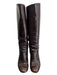 Gucci Shoe Size 5.5 Dark Brown Leather Wood Heel Knee High Almond Toe Boots Dark Brown / 5.5