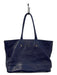 Furla Blue Leather Shoulder Strap Zip Close Inside Pockets Flat Bottom Bag Blue / M