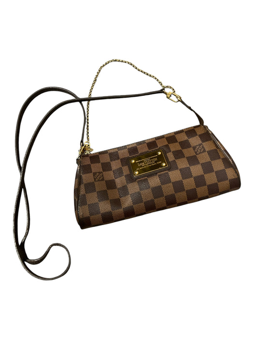 Louis Vuitton Brown Coated Canvas Chain Strap Damier Ebene Crossbody Strap Bag Brown / S