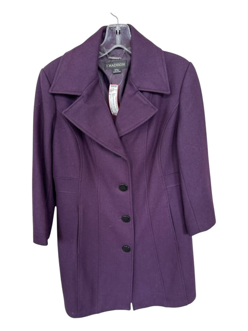 1 Madison Size S Plum Wool Blend Collar Button Down Coat Plum / S