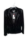 Cupio Size S Black Velvet One Button Shoulder Pads Jacket Black / S