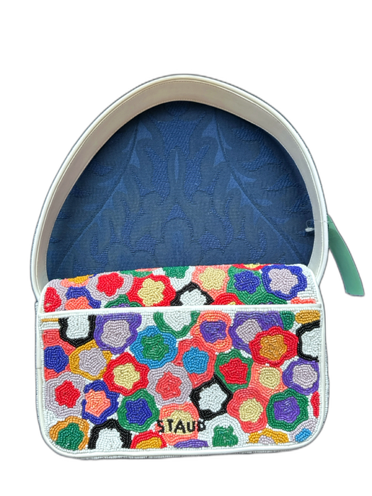 Staud Multi Beaded Flowers Front Flap Shoulder Strap Bag Multi / S