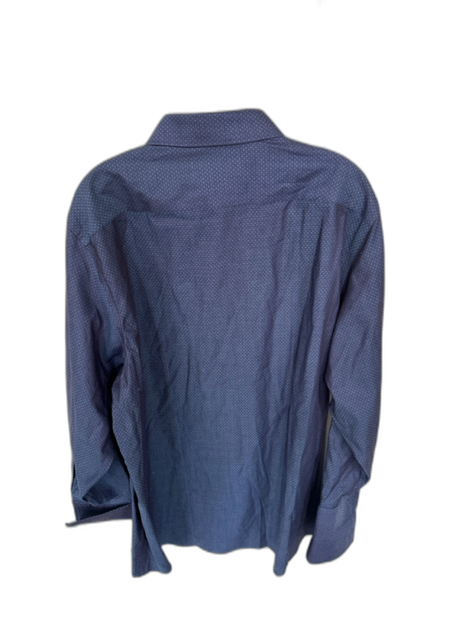 Michael Michael Kors NWT Size 17 Navy & Blue Cotton Polka Dot Button Down Shirt Navy & Blue / 17