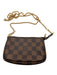 Louis Vuitton Brown Coated Canvas Zip Close Damier Ebene Bag Brown / XS