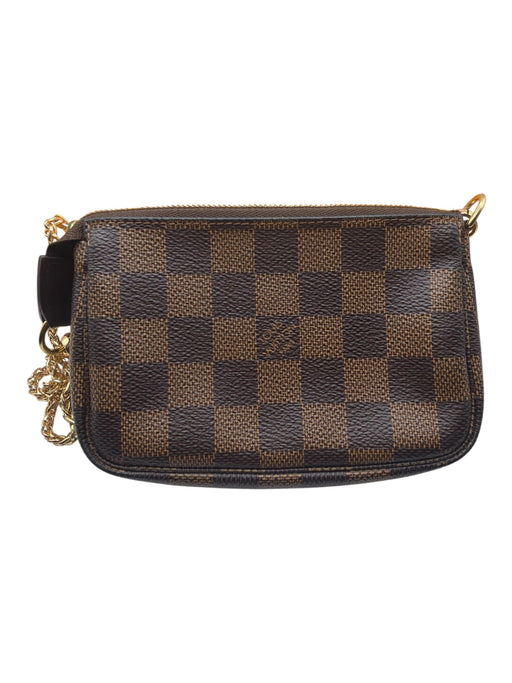 Louis Vuitton Brown Coated Canvas Zip Close Damier Ebene Bag Brown / XS