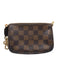 Louis Vuitton Brown Coated Canvas Zip Close Damier Ebene Bag Brown / XS