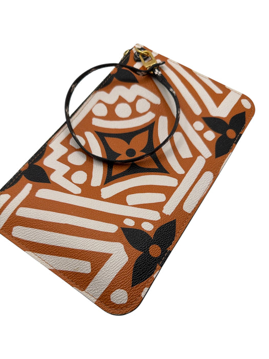 Louis Vuitton Orange & Black Monogram Zip Close Wristlet Bag Orange & Black / S