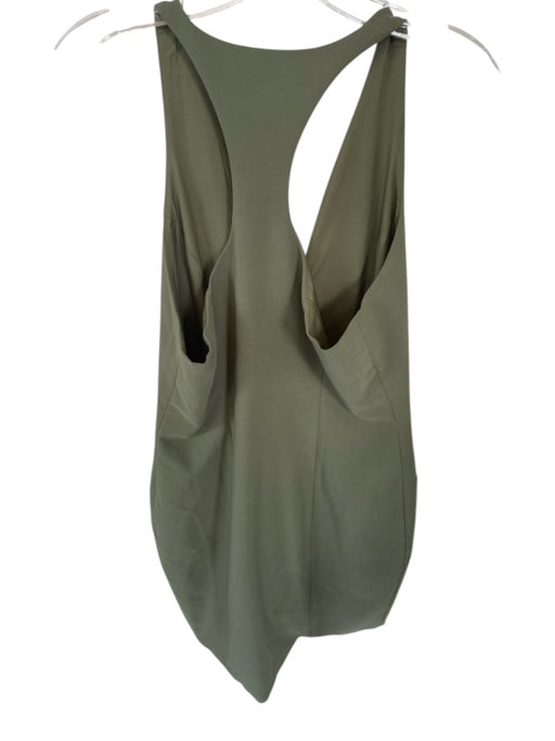 Meshki Size L Olive Green Polyester Blend Racerback Front Zip Dress Olive Green / L