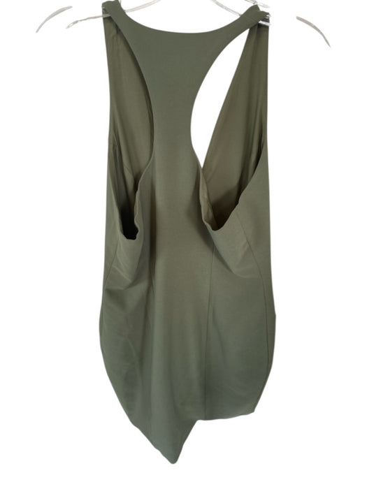 Meshki Size L Olive Green Polyester Blend Racerback Front Zip Dress Olive Green / L