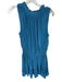Evereve Size L Teal Blue Polyester Sleeveless Smocked Waist Ruffles Dress Teal Blue / L