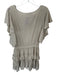 FP Beach Size M Oatmeal Cotton Short Sleeve Drawstring Waist Raw Hem Dress Oatmeal / M