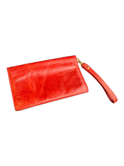Satchel. Red & Gold Leather Bi-Fold Wristlet Bag Red & Gold / S