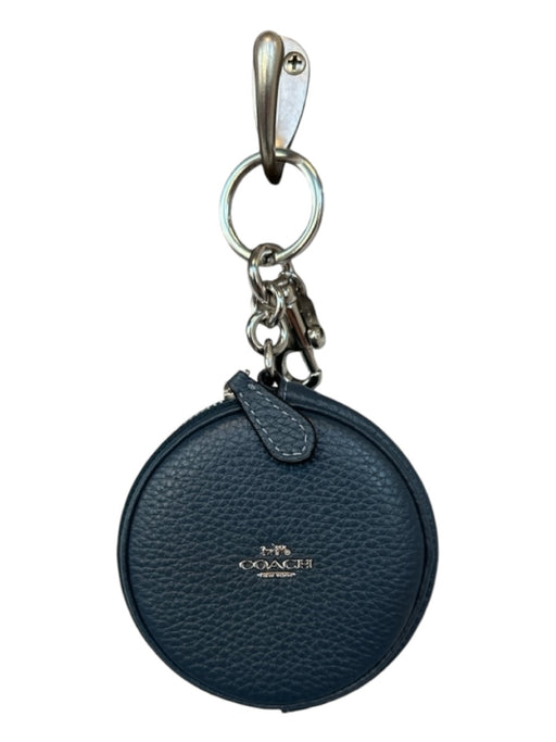 Coach Navy Leather Circle Keychain Wallets Navy