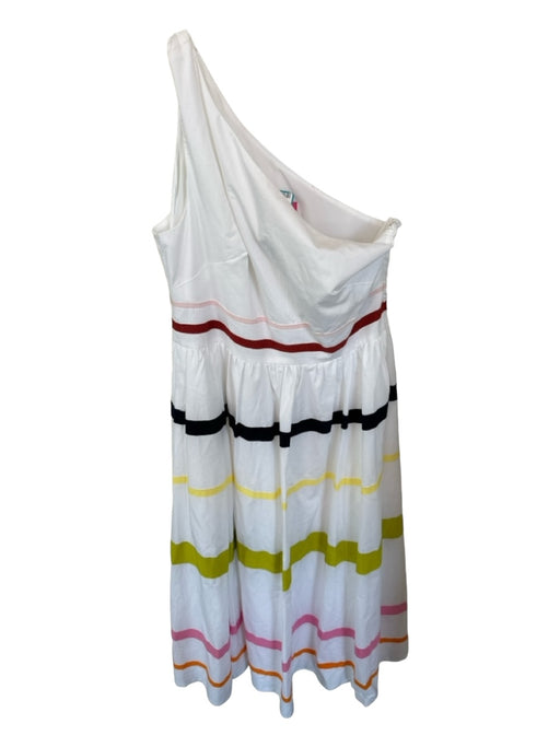 J. Crew Size 2 White & Multi Cotton One Shoulder Striped Maxi Dress White & Multi / 2