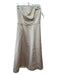 Michaelangelo Size 8 Beige Polyester Strapless Back Zip Midi Dress Beige / 8