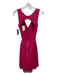 BCBG Maxazria Size 4 Hot pink Cotton All Over Sequins V Neck Sleeveless Dress Hot pink / 4