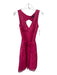 BCBG Maxazria Size 4 Hot pink Cotton All Over Sequins V Neck Sleeveless Dress Hot pink / 4