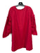 Halogen Size M Red Cotton Round Neck Long Sleeve Cinch Sleeve Shift Dress Red / M