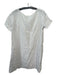 Standard James Perse Size 1/S White & Beige Linen Striped Round Neck Shift Dress White & Beige / 1/S