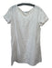 Standard James Perse Size 1/S White & Beige Linen Striped Round Neck Shift Dress White & Beige / 1/S