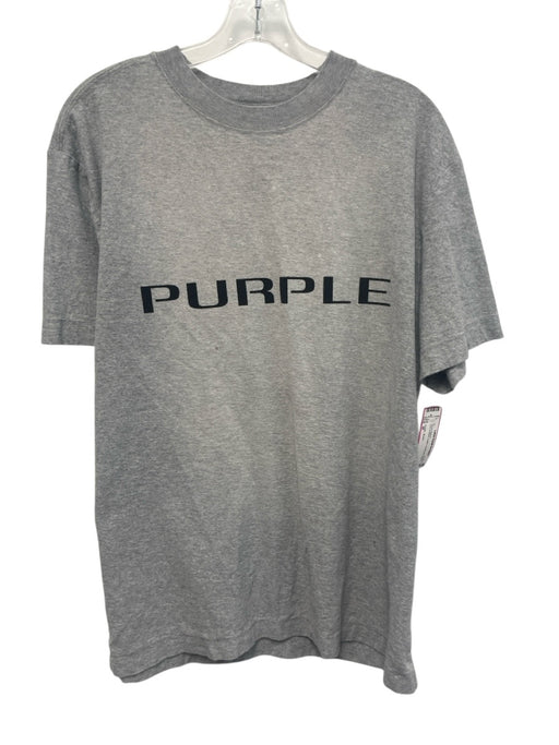 Purple - Brand Size M Gray & Black Cotton Men's Short Sleeve Gray & Black / M