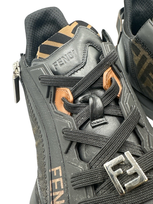 Fendi Shoe Size 11 Black Synthetic logo Sneaker Men's Shoes Black / 11