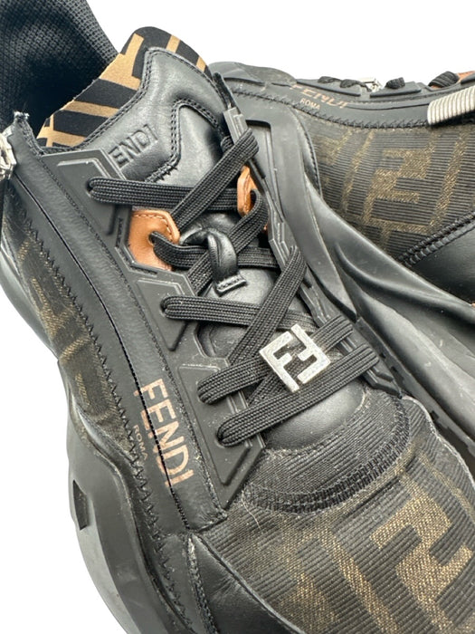Fendi Shoe Size 11 Black Synthetic logo Sneaker Men's Shoes Black / 11