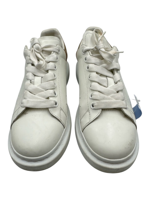 Alexander McQueen Shoe Size 44.5 White & Gold Leather Solid Sneaker Men's Shoes White & Gold / 44.5